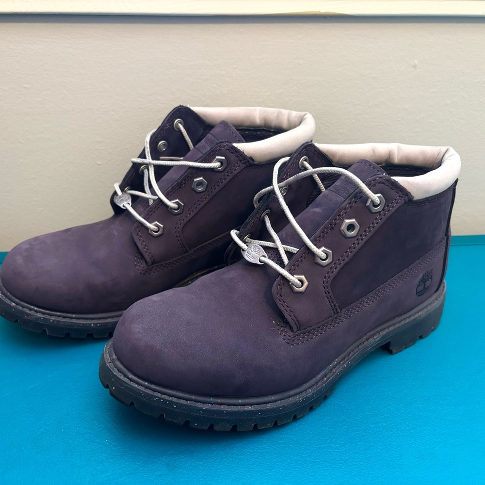 Purple Suede Timberland Ankle Boots